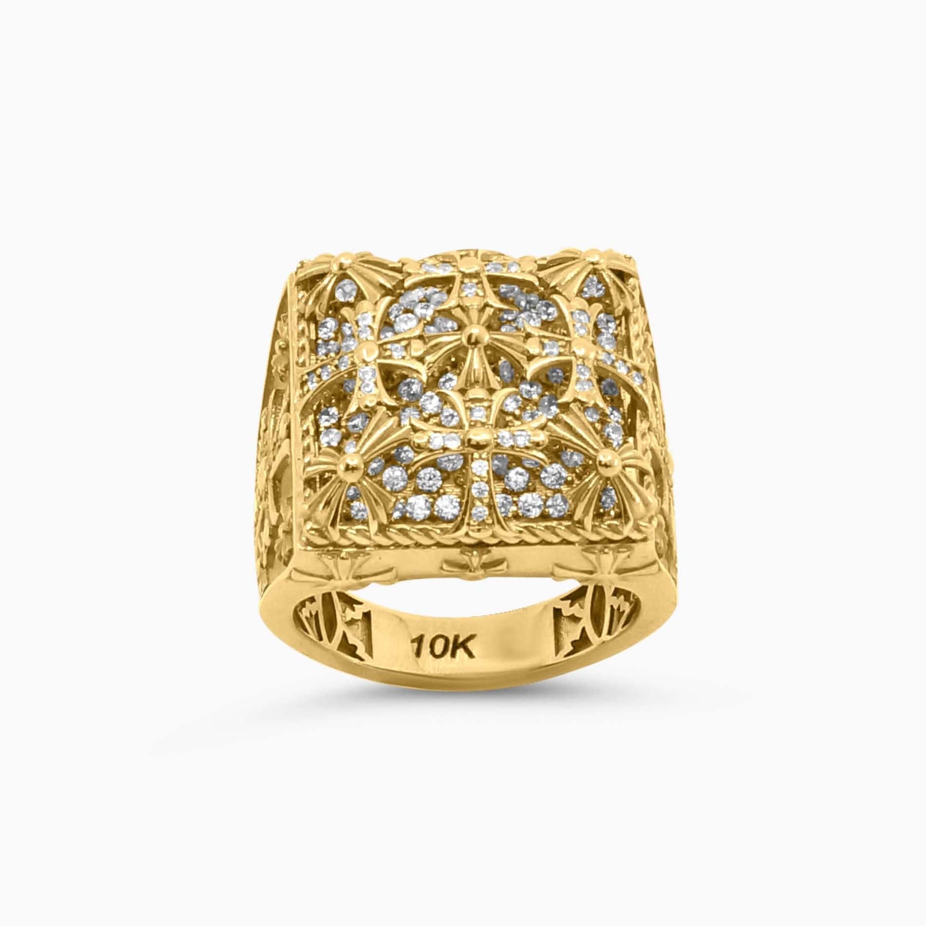 Gold ring with intricate design — jewelry product photo edited by Chosen6 Digital Agency