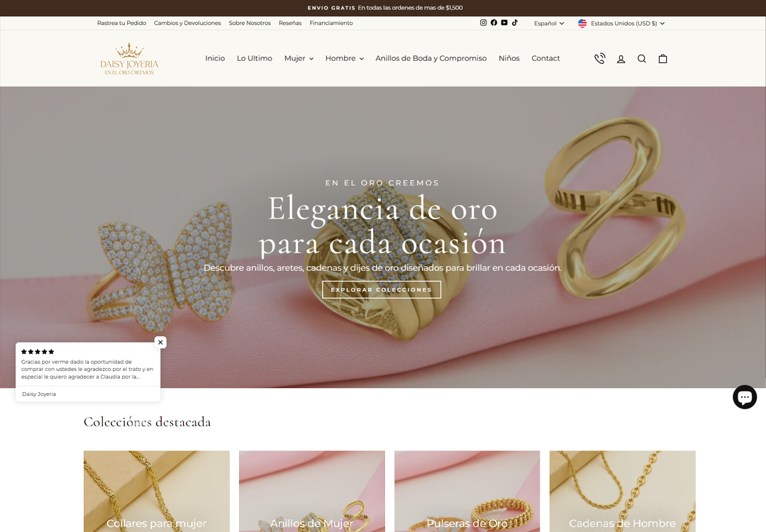 Daisy Joyeria product photo — professionally retouched and edited by Chosen6 Digital Agency