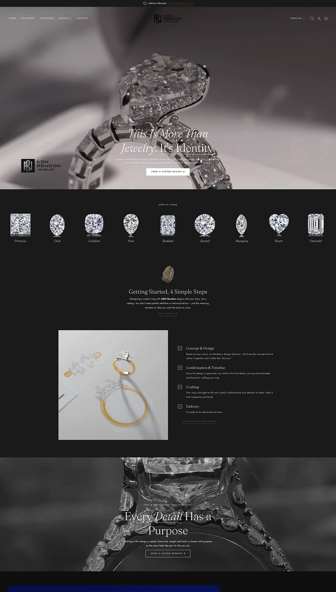ADN Rendon Jeweler custom Shopify website built by Chosen6 Digital Agency Miami