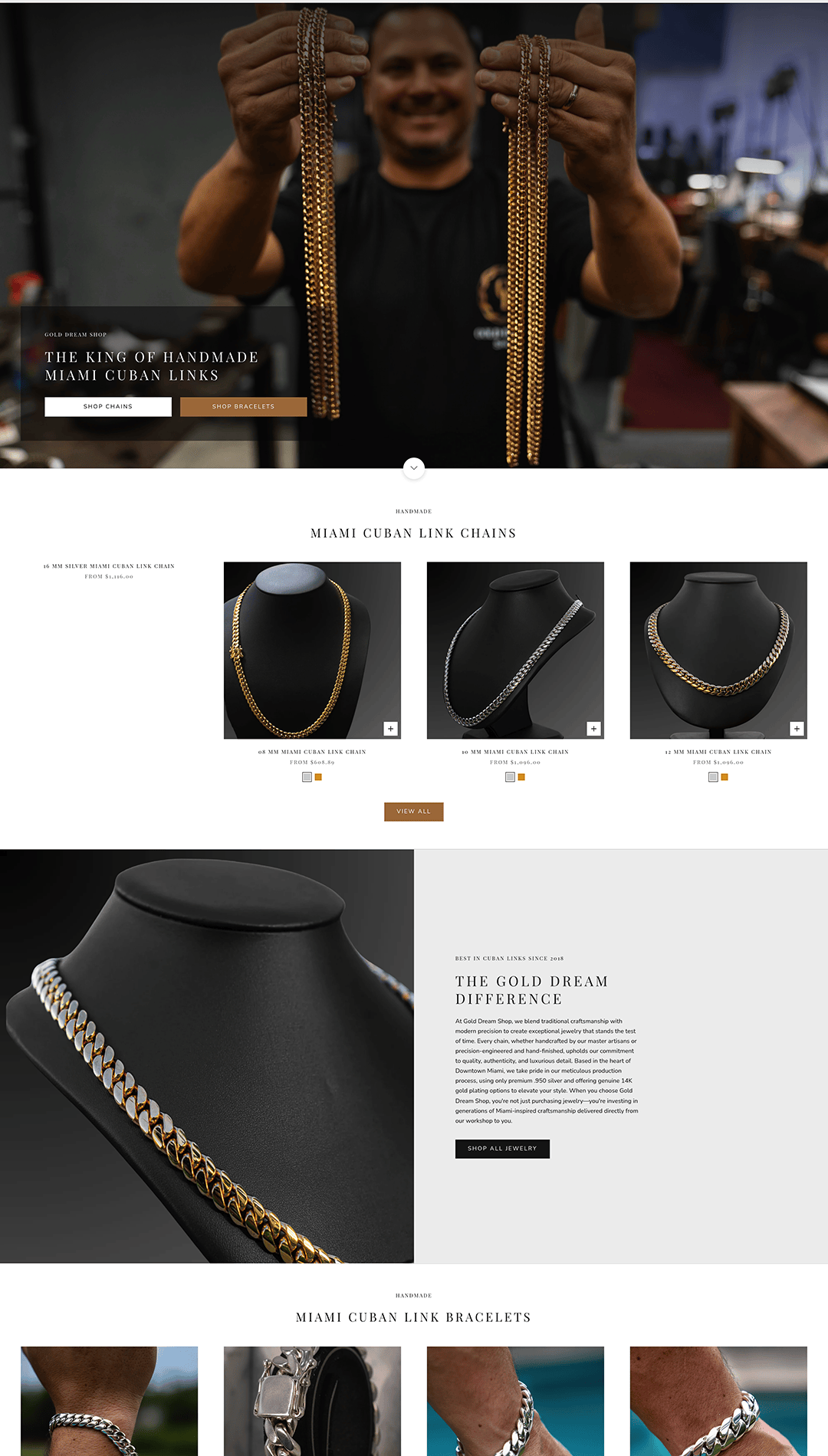 Gold Dream Jewelry Shopify website designed by Chosen6 Digital Agency