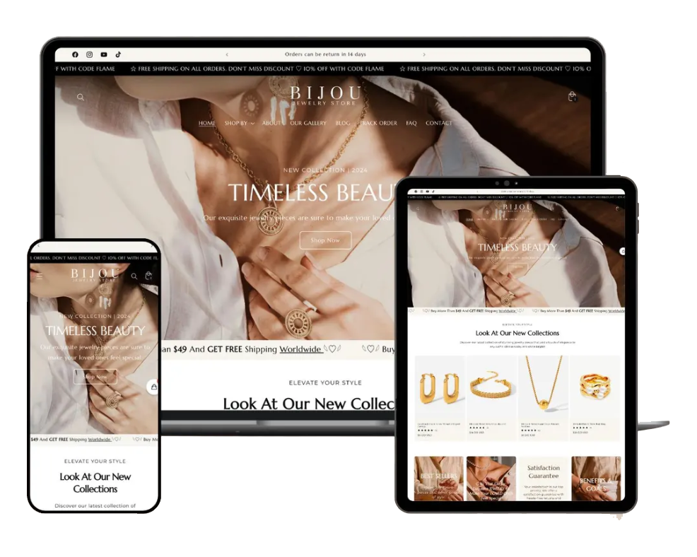 Modern luxury Shopify jewelry store transformation