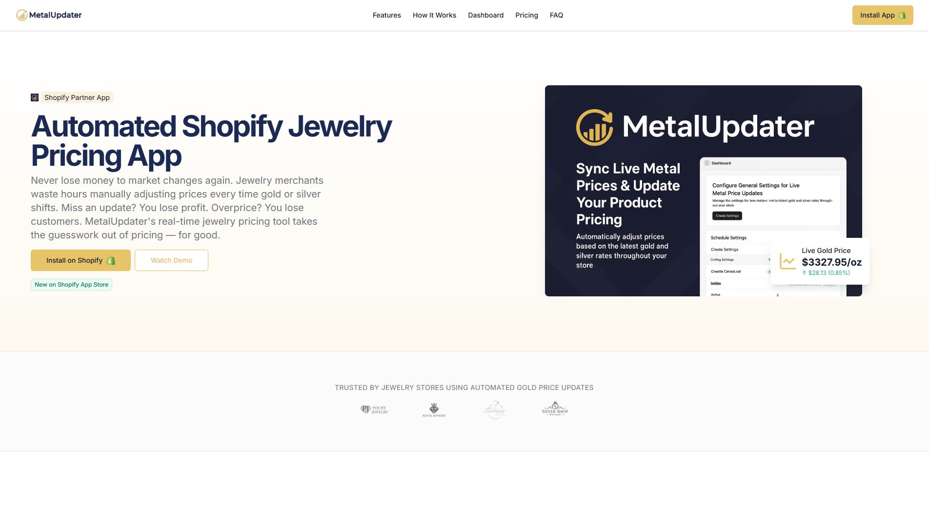 MetalUpdater - Automated Shopify jewelry pricing app with real-time gold and silver price updates